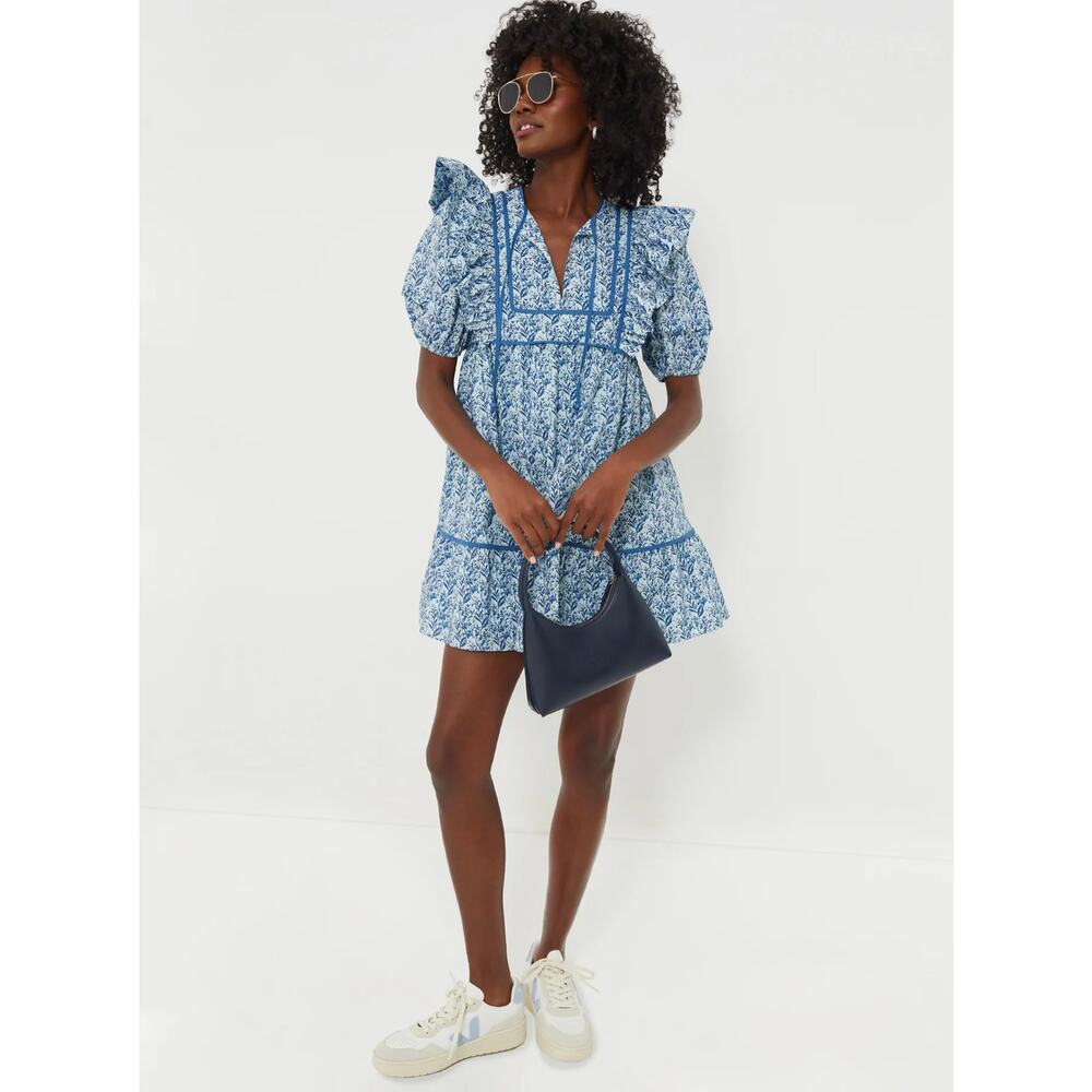 TUCKERNUCK Hyacinth House Blue Floral Rosaleigh Mini Dress NWOT Size XXS